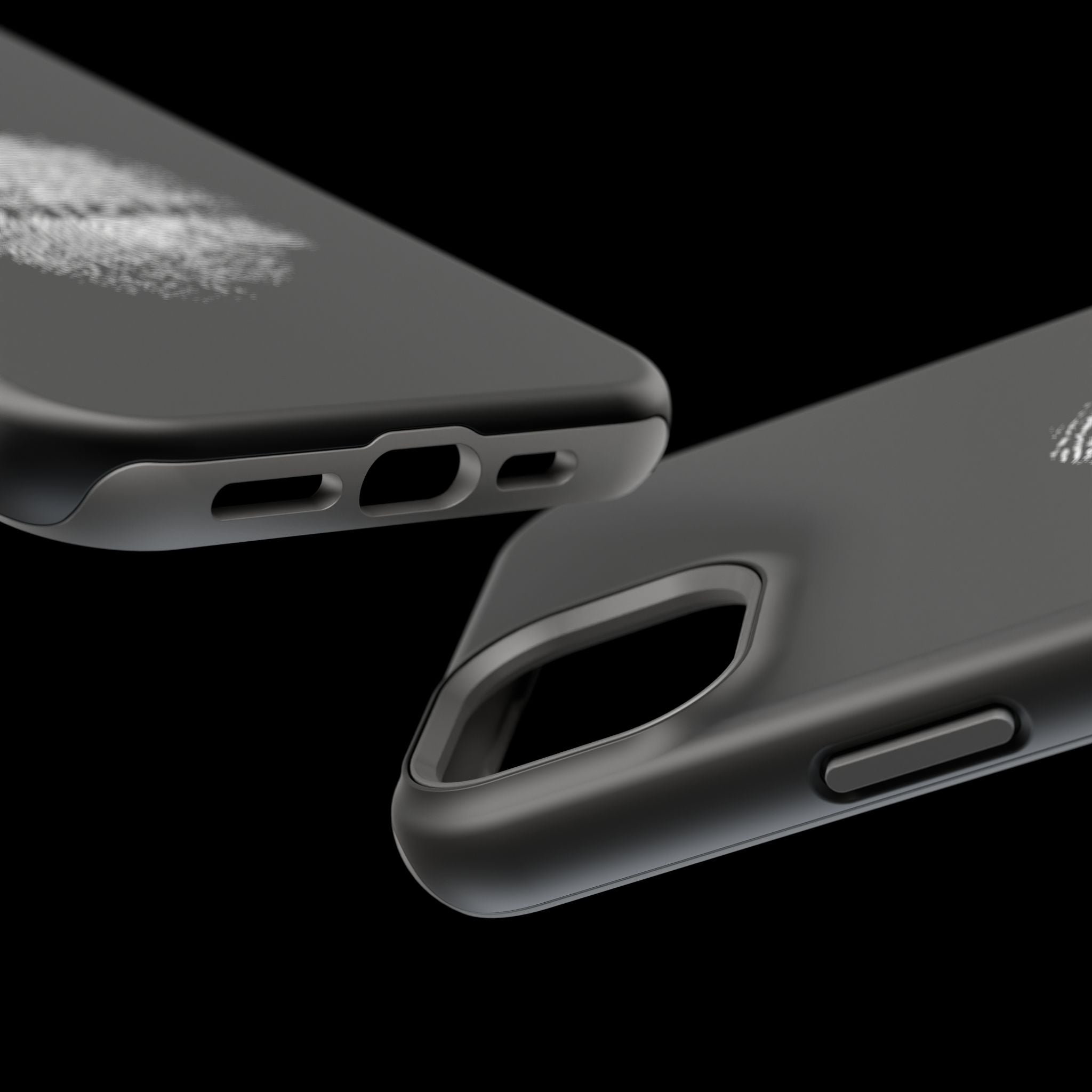 iPhone Case — Black Magnetic Impact-Resistant with Fingerprint Graphic & "Unique" Text